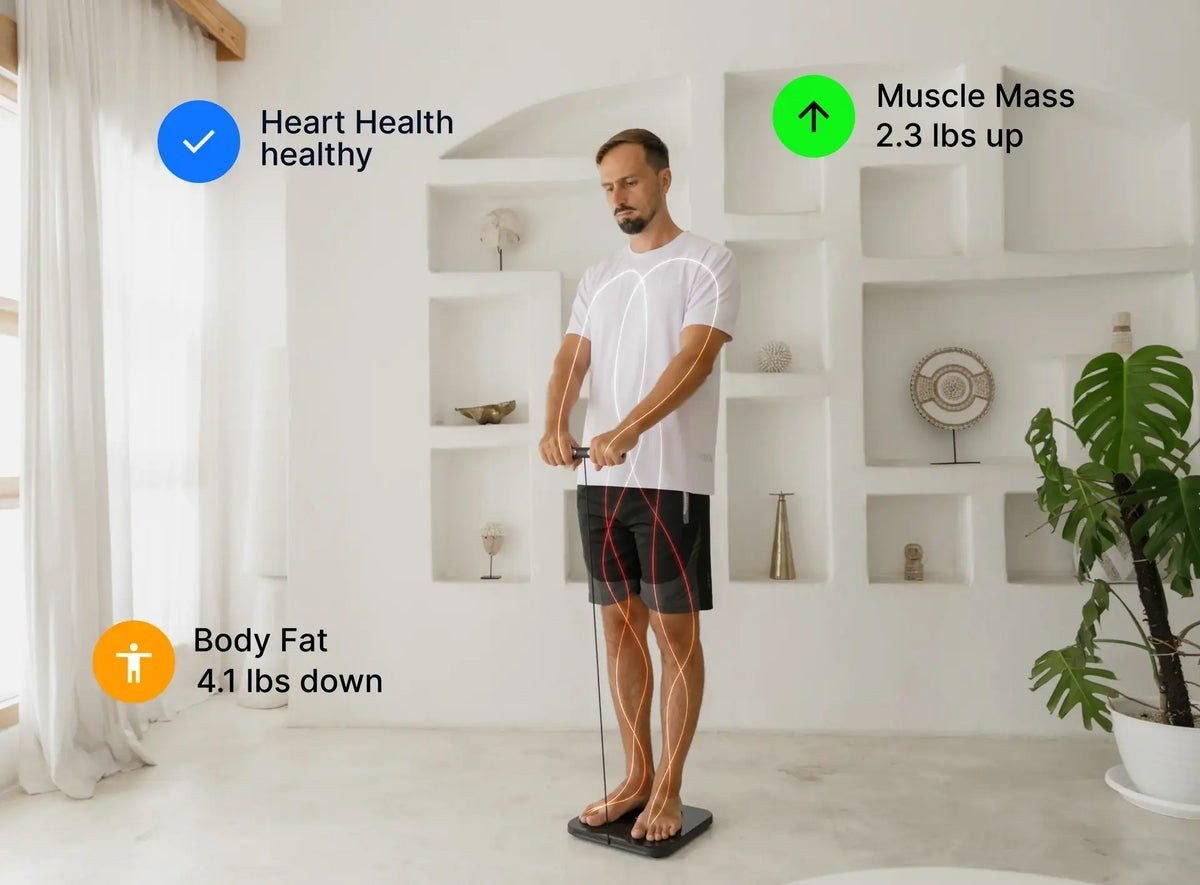 Hume Pod app trend chart showing weekly body composition movement over time